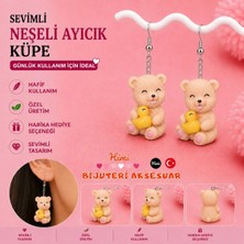 himi bijuteri aksesuar Neşeli Ayıcık Sevimli Hayvan Figürlü Plastik Sallantılı Küpe Hafif Tasarım Günlük Kullanım Bijuteri Çocuk Küpesi