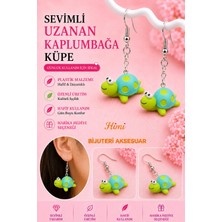 himi bijuteri aksesuar Uzanan Kaplumbağa Neşeli Sevimli Hayvan Figürlü Plastik Sallantılı Küpeler Hafif Tasarım Günlük Kullanım Bijuteri Çocuk Küpesi