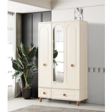 Erezoğulları Mobilya Perla 3 Kapaklı %100 Mdf Elbise Dolabı Gardrop 117X54X212
