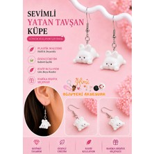 himi bijuteri aksesuar Neşeli Sevimli Yatan Tavşan Hayvan Figürlü Plastik Sallantılı Küpe Hafif Tasarım Günlük Kullanım Bijuteri Çocuk Küpesi