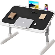 Mabelme Store SN-29699 Çok Fonksiyonlu Katlanabilir Yatak Koltuk Laptop Masası Yükseklik ve Açı Ayarlı Siyah 60X40CM