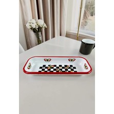 İnci Emaye 30X13 cm Emaye Dikdörtgen Tabak, Sunum, Çerezlik, Çeyiz, Hediyelik