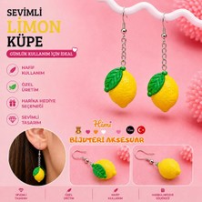 himi bijuteri aksesuar Sevimli Meyveler Limon Figürlü Plastik Sallantılı Küpe Hafif Tasarım Günlük Kullanım Bijuteri Çocuk Küpesi