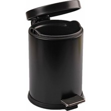 KSB Store 5lt Siyah Pedallı Metal Çöp Kovası