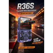 Eco Lounge Mor Taşınabilir Retro Oyun Konsolu 64 GB Hafıza 15.000+ Yüklü Oyun Bluetooth Yok