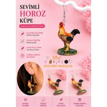 himi bijuteri aksesuar Horoz Neşeli Sevimli Hayvan Figürlü Plastik Sallantılı Küpeler Hafif Tasarım Günlük Kullanım Bijuteri Çocuk Küpesi