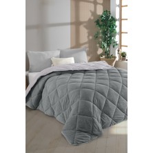 Seraser Home Tekstil Zeynep Tekstil Çift Taraflı Lüx Wellsoft Çift Kişilik Yorgan 195 x 215 Gri