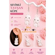 himi bijuteri aksesuar Neşeli Mutlu Tavşancık Hayvan Figürlü Plastik Sallantılı Küpe Hafif Tasarım Günlük Kullanım Bijuteri Çocuk Küpesi