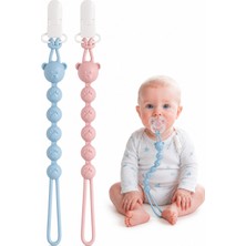 CKM Silikon 2 Adet Emzik Askısı (Pembe/mavi)