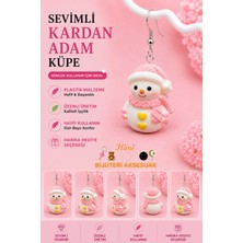 himi bijuteri aksesuar Pembe Şapkalı Kardan Adam Neşeli Sevimli Figürlü Plastik Sallantılı Küpeler Hafif Tasarım Günlük Kullanım Bijuteri Çocuk Küpesi