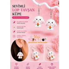 himi bijuteri aksesuar Neşeli Sevimli Havuçlu Tavşan Hayvan Figürlü Plastik Sallantılı Küpe Hafif Tasarım Günlük Kullanım Bijuteri Çocuk Küpesi