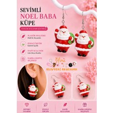 himi bijuteri aksesuar Neşeli Sevimli Noel Baba Figürlü Plastik Sallantılı Küpe Hafif Tasarım Günlük Kullanım Bijuteri Çocuk Küpesi