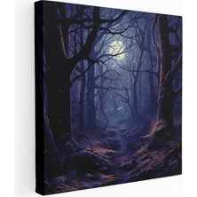 Popcas Gece Ormanı Modern Sanat Tasarımı Kanvas Tablo