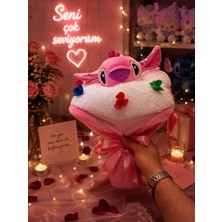 DMR Accessoire Stitch Peluş Buket Sevgiliye Hediye 40 cm Fermuarlı