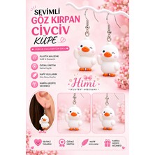 himi bijuteri aksesuar Göz Kırpan Civciv Neşeli Sevimli Hayvan Figürlü Plastik Sallantılı Küpeler Hafif Tasarım Günlük Kullanım Bijuteri Çocuk Küpesi