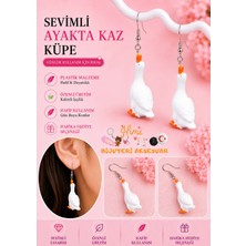 himi bijuteri aksesuar Neşeli Sevimli Hayvan Figürlü Kaz Plastik Sallantılı Küpe Hafif Tasarım Günlük Kullanım Bijuteri Çocuk Küpesi
