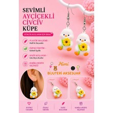 himi bijuteri aksesuar Ayçiçekli Civciv Neşeli Sevimli Hayvan Figürlü Plastik Sallantılı Küpeler Hafif Tasarım Günlük Kullanım Bijuteri Çocuk Küpesi