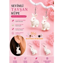 himi bijuteri aksesuar Neşeli Sevimli Dik Kulak Tavşan Hayvan Figürlü Plastik Sallantılı Küpe Hafif Tasarım Günlük Kullanım Bijuteri Çocuk Küpesi