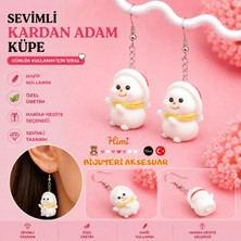 himi bijuteri aksesuar Sevimli Kardan Adam Figürlü Plastik Sallantılı Küpe Hafif Tasarım Günlük Kullanım Bijuteri Çocuk Küpesi