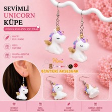 himi bijuteri aksesuar Sevimli Unicorn Hayvan Figürlü Plastik Sallantılı Küpe Hafif Tasarım Günlük Kullanım Bijuteri Çocuk Küpesi
