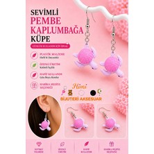 himi bijuteri aksesuar Pembe Kaplumbağa Neşeli Sevimli Hayvan Figürlü Plastik Sallantılı Küpeler Hafif Tasarım Günlük Kullanım Bijuteri Çocuk Küpesi