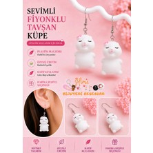 himi bijuteri aksesuar Çiçekli Tavşan Neşeli Sevimli Hayvan Figürlü Plastik Sallantılı Küpeler Hafif Tasarım Günlük Kullanım Bijuteri Çocuk Küpesi