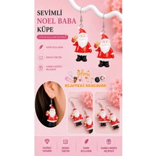 himi bijuteri aksesuar Neşeli Sevimli Noel Baba Figürlü Plastik Sallantılı Küpe Hafif Tasarım Günlük Kullanım Bijuteri Çocuk Küpesi