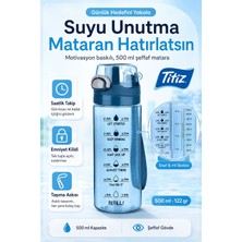 Titiz Desenli Şeffaf Renkli Plastik Su Matarası 500 ml