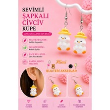 himi bijuteri aksesuar Şapkalı Civciv Neşeli Sevimli Hayvan Figürlü Plastik Sallantılı Küpeler Hafif Tasarım Günlük Kullanım Bijuteri Çocuk Küpesi