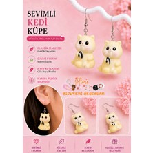 himi bijuteri aksesuar Neşeli Sevimli Kedi Hayvan Figürlü Plastik Sallantılı Küpe Hafif Tasarım Günlük Kullanım Bijuteri Çocuk Küpesi