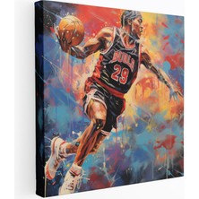 Popcas Michael Jordan Abstrakt Ekspresyonist Modern Sanat Figürü Kanvas Duvar Tablosu