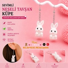 himi bijuteri aksesuar Sevimli Mutlu Tavşan Hayvan Figürlü Plastik Sallantılı Küpe Hafif Tasarım Günlük Kullanım Bijuteri Çocuk Küpesi