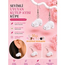 himi bijuteri aksesuar Uyuyan Kutup Ayısı Neşeli Sevimli Hayvan Figürlü Plastik Sallantılı Küpeler Hafif Tasarım Günlük Kullanım Bijuteri Çocuk Küpesi