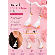 himi bijuteri aksesuar Neşeli Sevimli Kaz Hayvan Figürlü Plastik Sallantılı Küpe Hafif Tasarım Günlük Kullanım Bijuteri Çocuk Küpesi