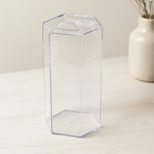 KSB Store Kapaklı Makyaj Fırça Organizeri (6 Bölmeli) Mika Kristal Plastik 10X8.9X20 cm