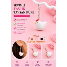 himi bijuteri aksesuar Tavuk Neşeli Sevimli Hayvan Figürlü Plastik Sallantılı Küpeler Hafif Tasarım Günlük Kullanım Bijuteri Çocuk Küpesi