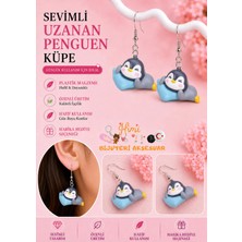 himi bijuteri aksesuar Uzanan Penguen Neşeli Sevimli Hayvan Figürlü Plastik Sallantılı Küpeler Hafif Tasarım Günlük Kullanım Bijuteri Çocuk Küpesi