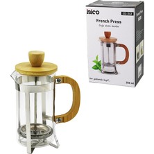 Mabelme Store French Press Metal Kafes - Bambu Sap Bambu Kapak 350ML Cam Bitki Süzgeçi