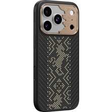 iPhone 17 Pro Max Kılıf M-Safe Şarj Özellikli Karbon Fiber Benks Knight Armorpro Kevlar Kapak Siyah