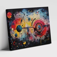 Popcas Burçlar Abstrakt Sanat Kozmik Semboller Dekoratif Kanvas Tablo