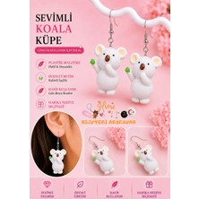 himi bijuteri aksesuar Neşeli Sevimli Koala Hayvan Figürlü Plastik Sallantılı Küpe Hafif Tasarım Günlük Kullanım Bijuteri Çocuk Küpesi