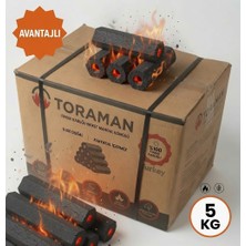Toraman Fındık Kabuğu Briket Mangal Kömürü 5 Kg - Dumansız - Uzun Yanma