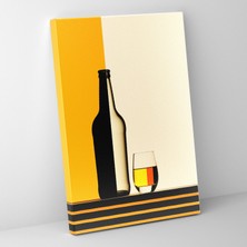 Popcas Bira Karşıt Renkler Sade Kompozisyon Modern Sanat ile Duygularınızı Yansıtın Dekoratif Kanvas Tablo