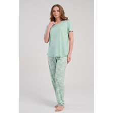 Avrissa Concept Modern Desenli Kumaş Kısa Kollu Pijama Takım Rahat Ev Giyim Takımı