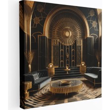 Popcas Art Deco Teması Modern Sanat Geometrik Desenler Kanvas Duvar Tablosu