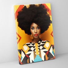 Popcas Afro Çağdaş Kompozisyon Geometrik Desenler ile Iç Mekanınızı Canlandırın Dekoratif Kanvas Tablo