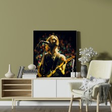Popcas Kurt Cobain Canlı Performans Canlı Performans Temalı Dekoratif Kanvas Tablo