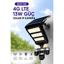 Linarya Blıc BLM-102 4g Lte Güneş Enerjili Ip Güvenlik Kamerası 9mp Full Hd 3 Lensli 13W Solar Panel Hareket Algılama Gece Görüşü IP66 Dış Mekan Kamera