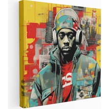 Popcas Kültür Temalı Graffiti Sanatı Deseni Kanvas Duvar Tablosu