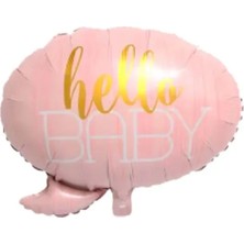 Lotus Party Hello Baby Folyo Balon Pembe - Hello Baby Bulut  Folyo Balon Kız Bebek